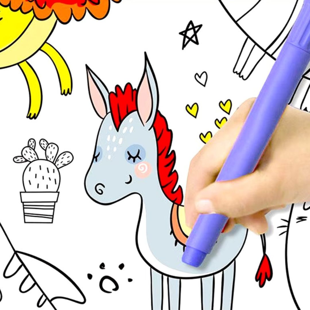 Desenhos para Colorir Infantil: Rolo 3 Metros para Pintar e Decorar