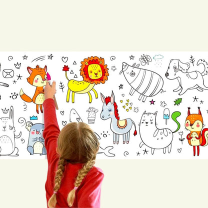 Desenhos para Colorir Infantil: Rolo 3 Metros para Pintar e Decorar