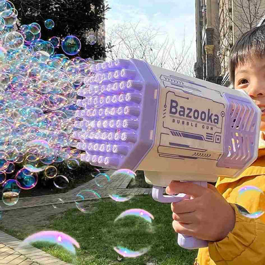 Bazooka mágica com LED que solta mil bolhas: diversão garantida para as crianças durante o banho ou em festas ao ar livre