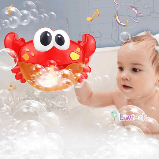 caranguejo bolha de sabão faz bolhas e toca músicas infantil, banho divertido para crianças e bebês