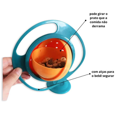  Prato giratório para bebês, perfeito para introdução alimentar com segurança e praticidade, disponível na loja LiwTeck.