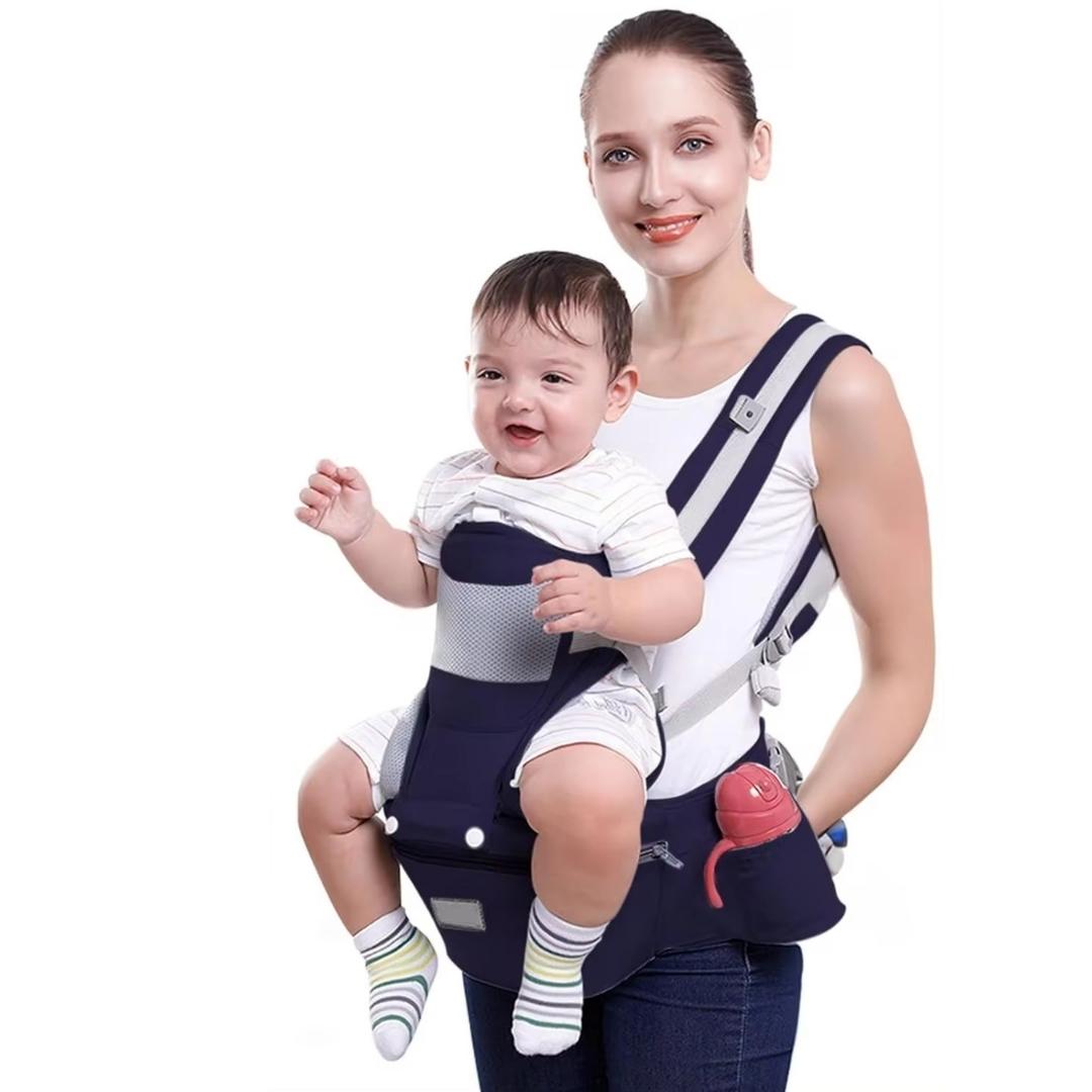 Suporte canguru para bebê até 20kg, seguro e ergonômico, ideal para acompanhar o crescimento do seu bebê com conforto e praticidade.